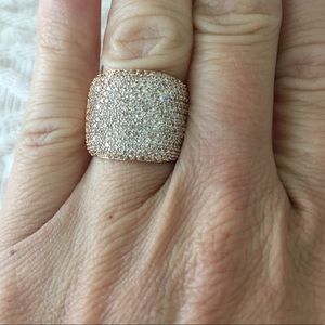 Thick gold band cz ring